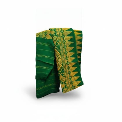 Traditional Green and Gold Border Saree