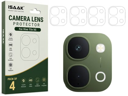 ISAAK Back Camera Lens Protector compatible for Vivo T5x 5G (Pack of 4) ISAAK Back Camera Lens Protector compatible for Vivo T5x 5G (Pack of 4)