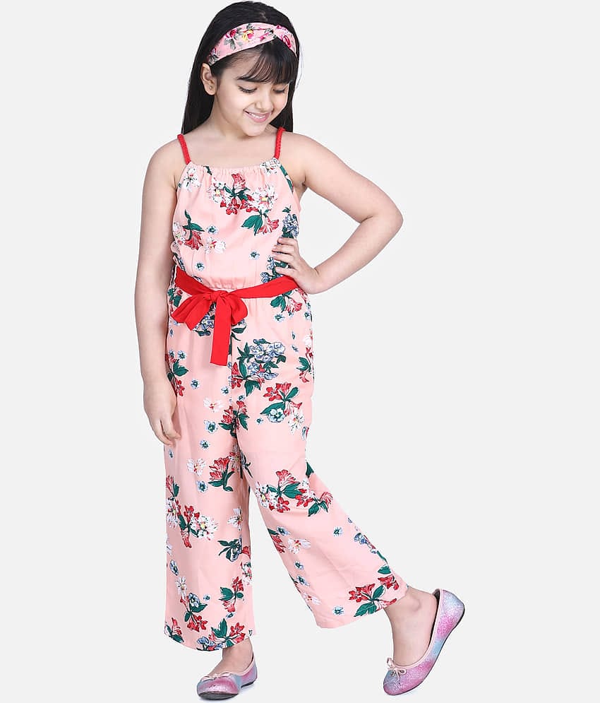 StyleStone Girls Polyester Jumpsuit ( Pack of 1 , Pink )