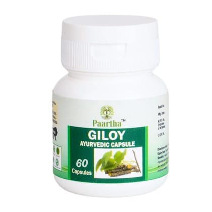 Paartha Ayurveda Giloy Capsules for Fever & Immunity Support
