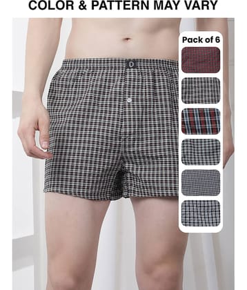 Dollar Pack of 6 Cotton Boxers For Men's ( Assorted 1 )
