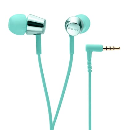 Sony MDR-EX155AP Wired in Ear Headphones with Tangle Free Cable, 3.5mm Jack, Headset with Mic for Phone Calls and 1 Year Warranty - (Mint Blue) Sony MDR-EX155AP Wired in Ear Headphones with Tangle Free Cable, 3.5mm Jack, Headset with Mic for Phone Calls and 1 Year Warranty - (Mint Blue)