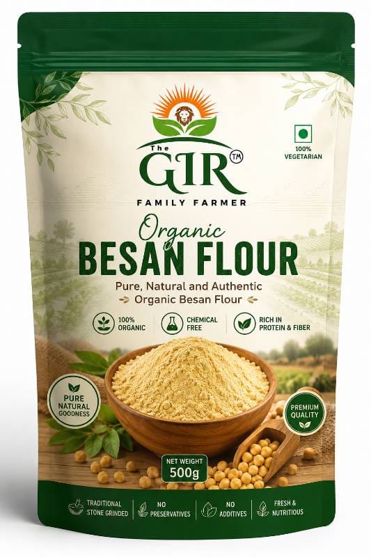 The GIR Family Farmer Organic Besan Flour (500g) | Pure & Stone Ground | Traditional Cooking
