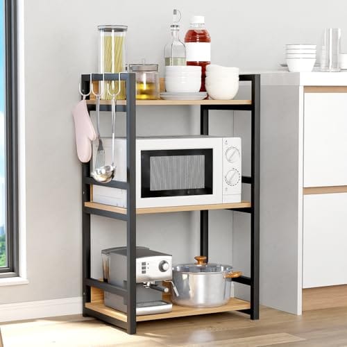 Lukzer 3 Layer Multipurpose Storage Rack - Metal & Wood Kitchen Organizer 2