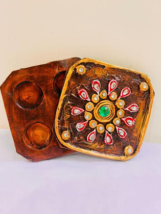 Wooden Coin Box and Flower Vase Gift Set, Medium and Small Sizes, Silver & Gold Coins, Home Decor Wooden Coin Box and Flower Vase Gift Set, Medium and Small Sizes, Silver & Gold Coins, Home Decor