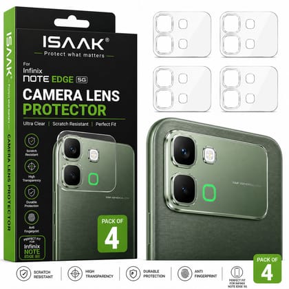 ISAAK Back Camera Lens Protector compatible for Infinix Note Edge 5G (Pack of 4) ISAAK Back Camera Lens Protector compatible for Infinix Note Edge 5G (Pack of 4)