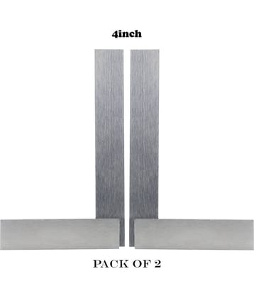 LAXMI Metal High Grade Engineering Try Square 4inch(Silver)PACK OF 2 Analog Carpenter Squares