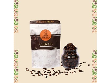 Desi Tarkaa Whole Cloves (Laung), 100% Pure & Natural Spice, Strong Aroma, Fresh & Flavorful, For Tea, Curries & Baking - 50g