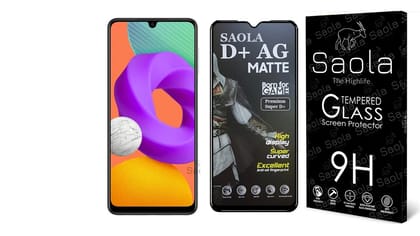 Saola D+ Matte Tempered Glass With 18H Hardness For Samsung Galaxy F23 5G (Pack Of 1) With Free Installation Kit. Full Screen Coverage - 6.6 Inch Saola D+ Matte Tempered Glass With 18H Hardness For Samsung Galaxy F23 5G (Pack Of 1) With Free Installation