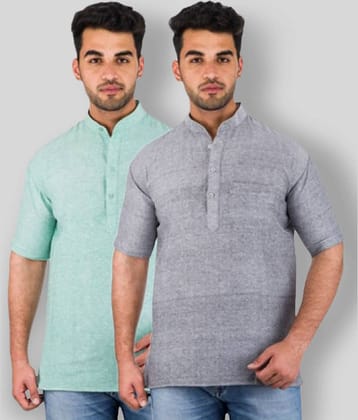 DESHBANDHU DBK - Multicolor Cotton Men's Regular Kurta ( Pack of 2 )