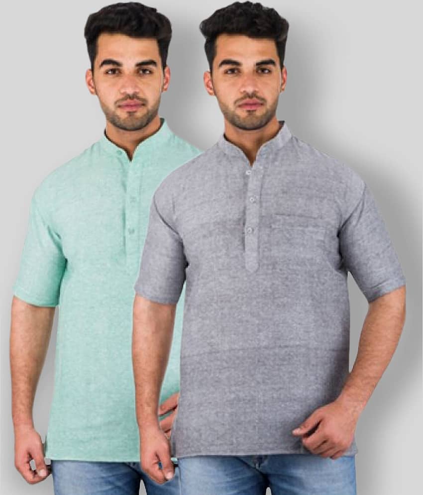 DESHBANDHU DBK - Multicolor Cotton Men's Regular Kurta ( Pack of 2 )