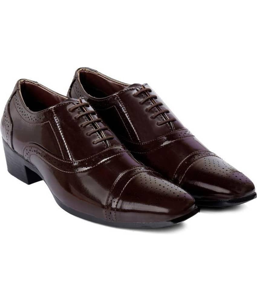 BXXY Height Increasing Semi Brogue Brown Men's Lifestyle Shoes