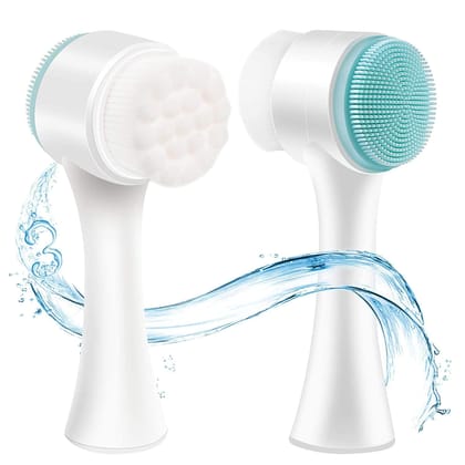 RIXTEC Manual Facial Cleansing Brush, 2-in-1 Skin Care face Brush, Silicone Facial Scrubber Manual Dual Face Wash Brush for Deep Pore Exfoliation Massaging(multi color) RIXTEC Manual Facial Cleansing Brush, 2-in-1 Skin Care face Brush, Silicone Facial Sc