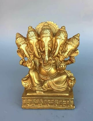 WELNO, Panchmukhi Ganesha Idol Statue Showpiece for Car Dashboard, Home Temple and Office