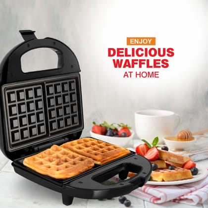 Electric Waffle Maker with Non-Stick Coating Plates, 750W - Black (3024WMBL)