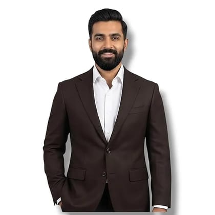 Men's Dark Brown Two-Button Formal Blazer, Smart Casual Style Men's Dark Brown Two-Button Formal Blazer, Smart Casual Style
