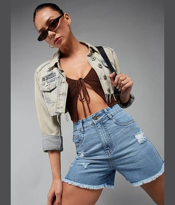 Miss Chase Denim Hot Pants - Blue
