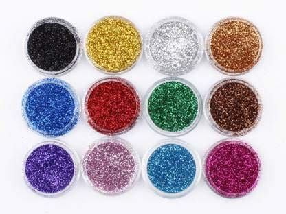 Elecsera Glitter Sparkle Powder for Crafts,Arts and School Projects Set of 12 Colors