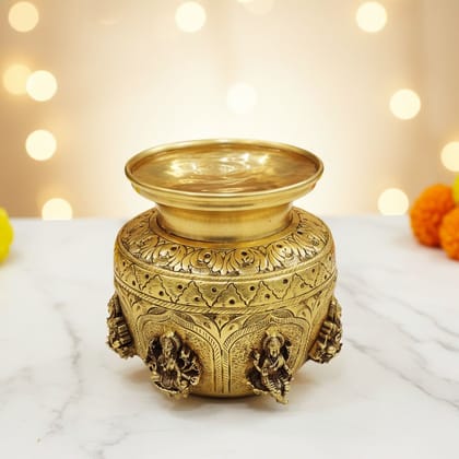 Brass Ashta Lakshmi Puja Lota | Traditional Brassware, Height : 5 Inch (BSMAS1915 C)