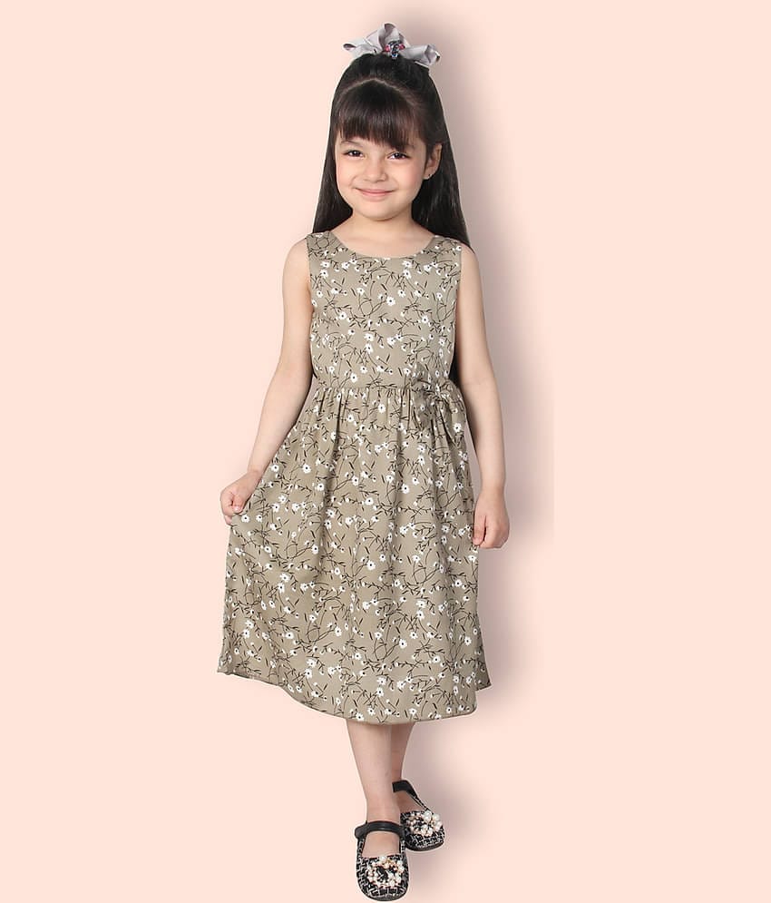 Addyvero Cotton A-line Dress For Girls ( Pack of 1 , Green )