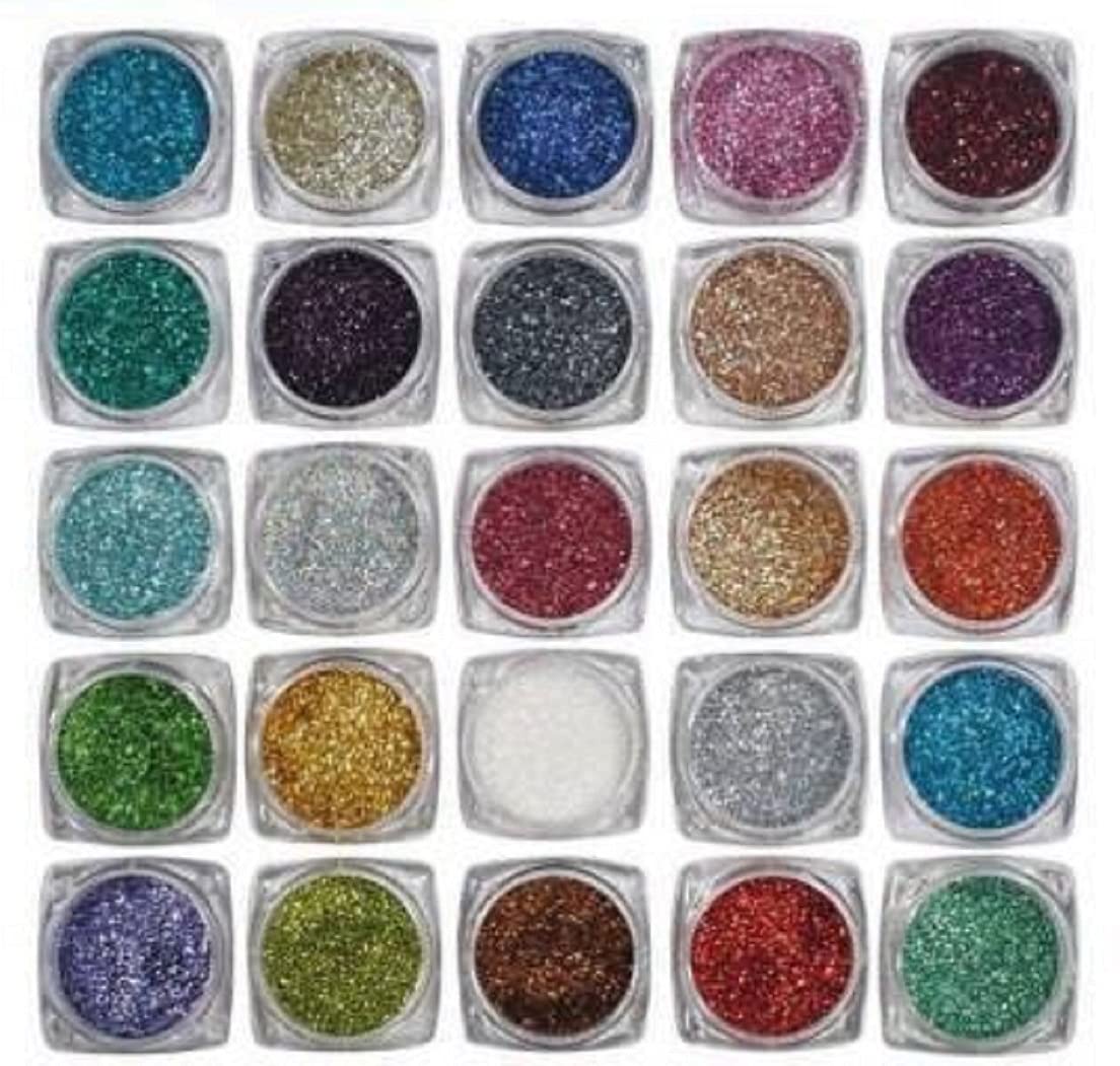 Elecsera Eye shadow 25 Multi color Glitter Pack of 25 Beautiful & Sparkle 200 g (Multicolor)
