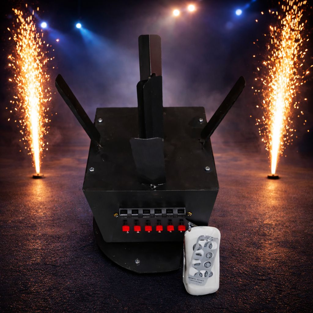 SPARKWORLD Cold Pyro Rotate Machine for Stage & Event Fireworks Electric Rotating Spark Fountain Display Machine | Colour: Pyro Rotate Machine (4)