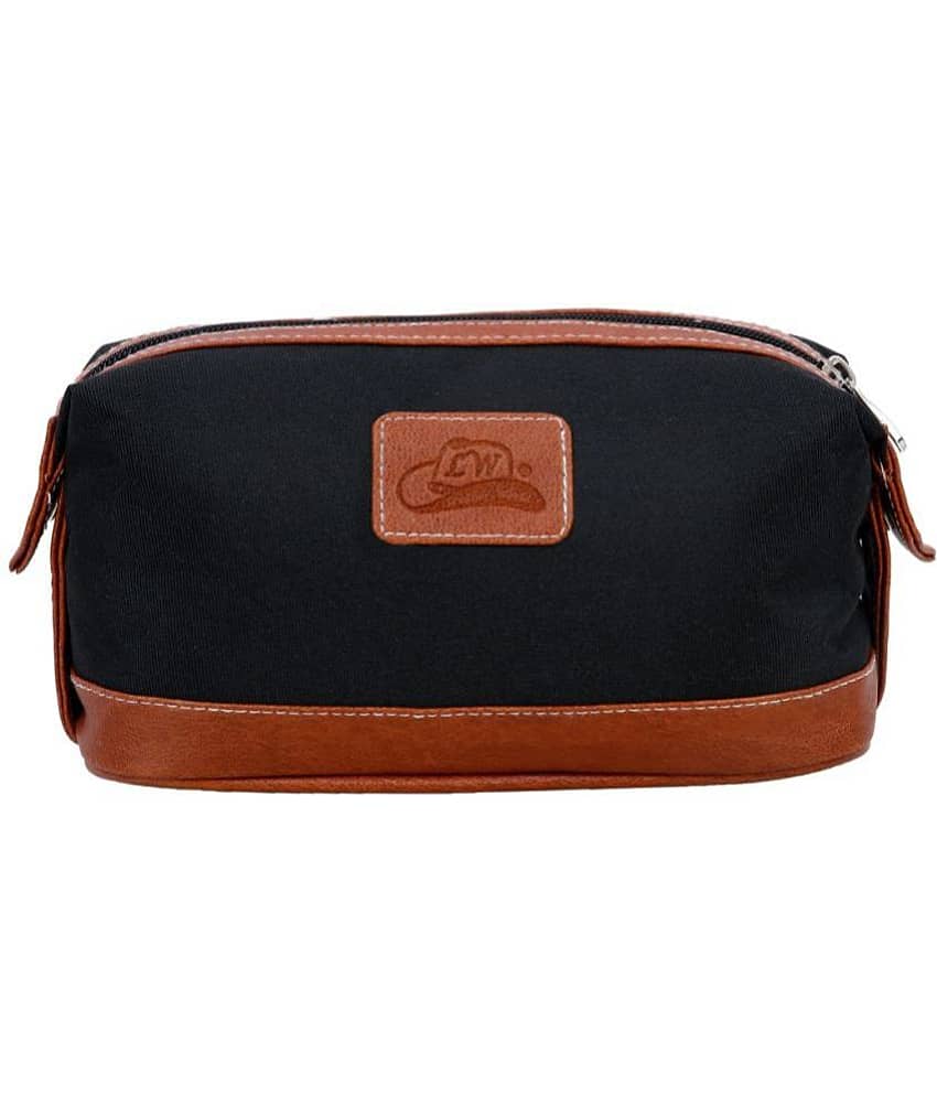 Leather Gifts Black Travel kit