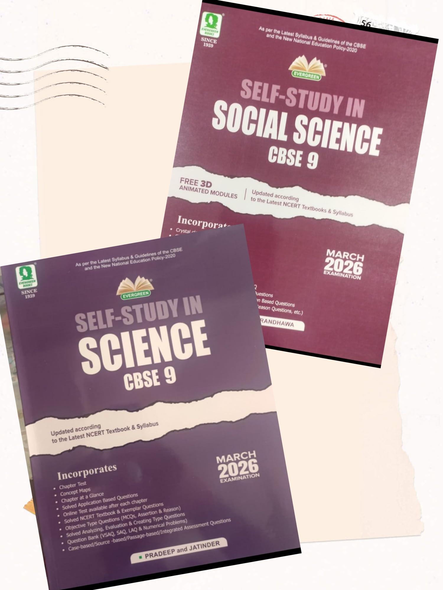 Evergreen Self Study In Social Science & Science Combo set for 2 | For 2026 Examinations (Class 9) | Paperback � 1 January 2025 [Paperback] [Jan 01, 2023] K.S RANDHAWA; PARDEEP and JATINDER