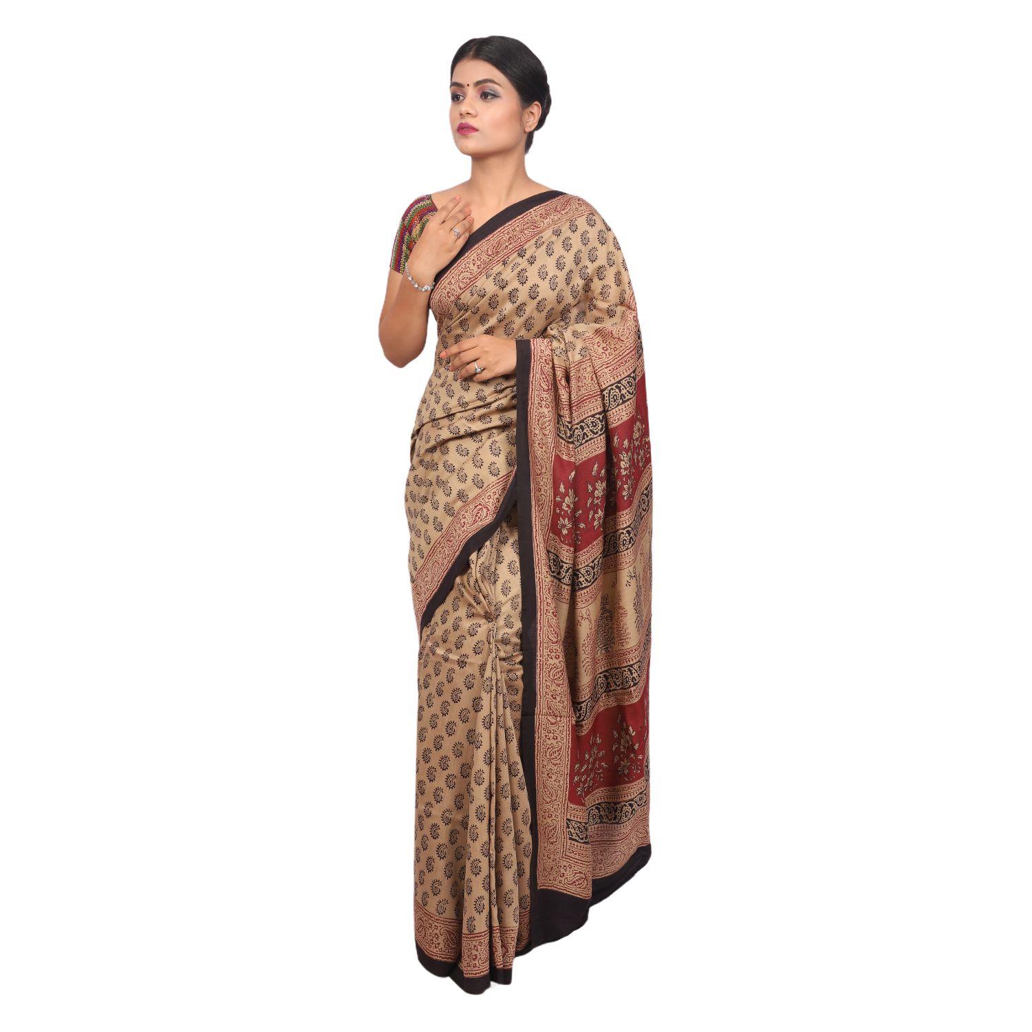 HANDLOOM KOSA SAREE WITH BLOUSE (SKU - 1ST504221220 SAREE- 230)