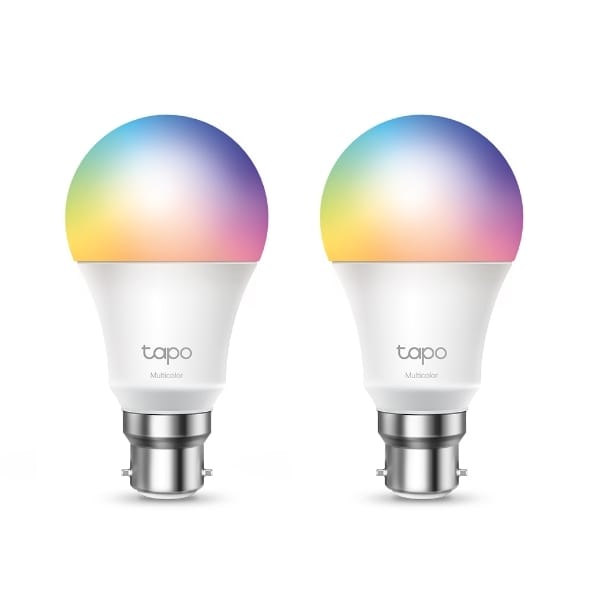 TP-Link Tapo L530B Pack of 2 Smart Bulb, Wi-Fi LED Light, B22, 8.7W, Compatible with Alexa(Echo and Echo Dot) and Google Home, Colour-Changeable, No Hub Required [Energy Class A+], Multi, Standard