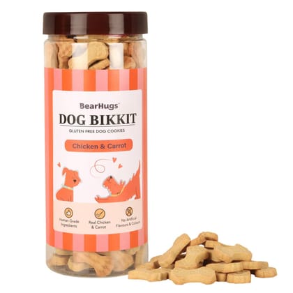 BearHugs Dog Bikkit Gluten Free Cookies Used Chicken & Carrot Ages Dog