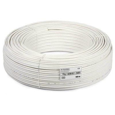 CCTV Camera Cable ,90M (3+1) Pure Copper For High-Speed Audio Video Signal BNC Video & Power Cord With Breading Alloy Positive Negative Mic Earth Wire
