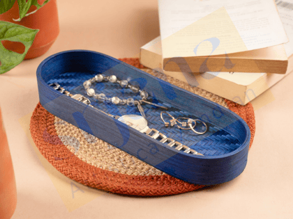 Srjana Handcrafted Bamboo Oval Organizer  