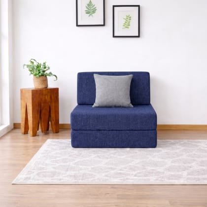 USHA SHRIRAM Folding 1 Seater Single Foam Fold Out Sofa Cum Bed (Finish Color - Dark Blue Delivery Condition - DIY(Do-It-Yourself)) USHA SHRIRAM Folding 1 Seater Single Foam Fold Out Sofa Cum Bed (Finish Color - Dark Blue Delivery Condition - DIY(Do-It-Yourself))