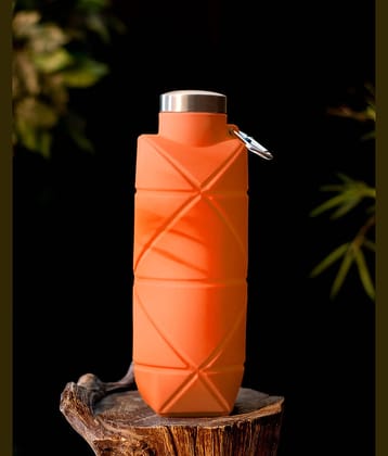 Shopeleven Collapsible Water Bottle, Reuseable BPA Free Orange Silicone Water Bottle 700 mL ( Set of 1 )