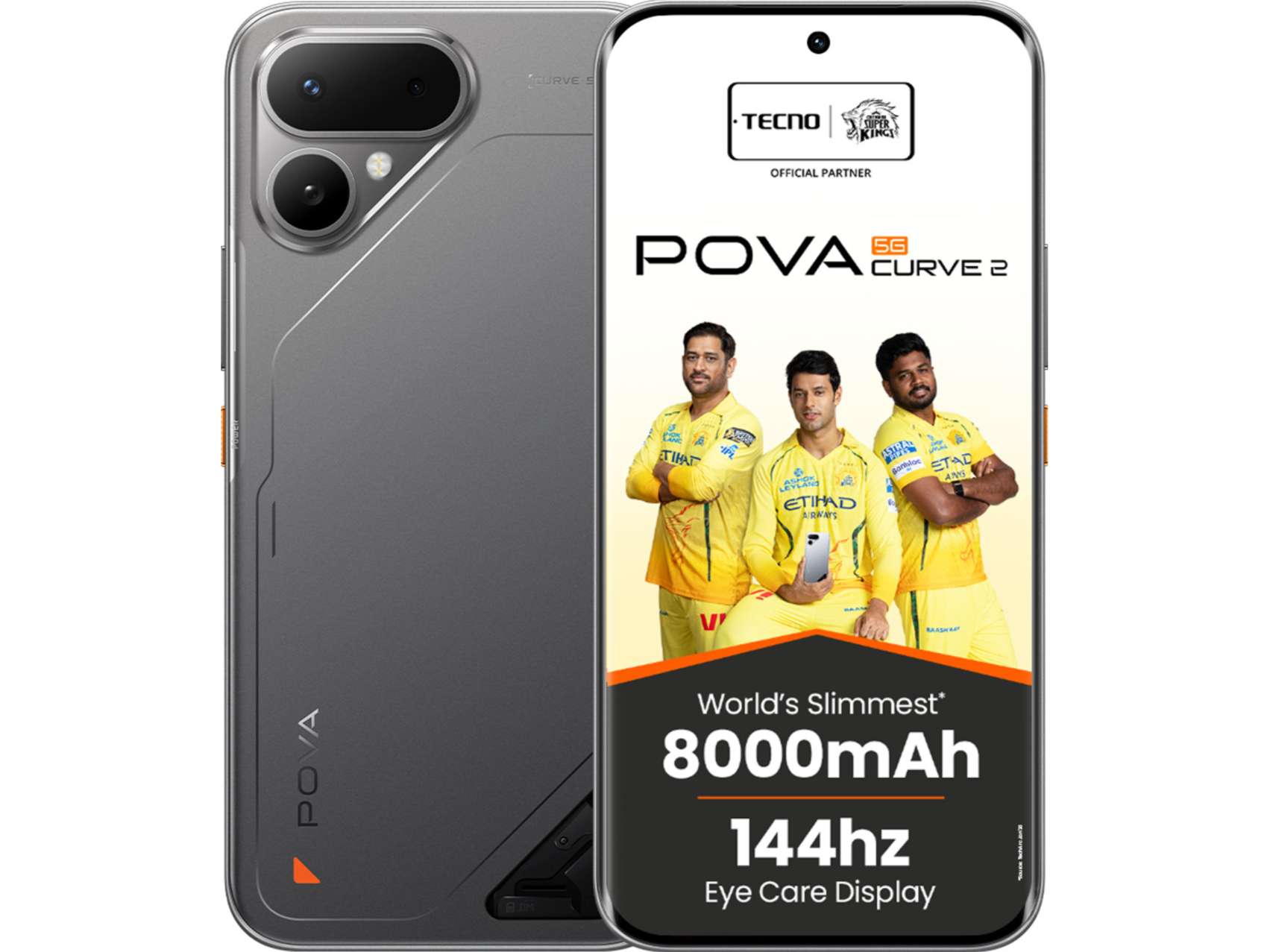 Tecno Pova Curve 2 5G Smartphone, 8GB RAM, 256GB Storage - Storm Titanium