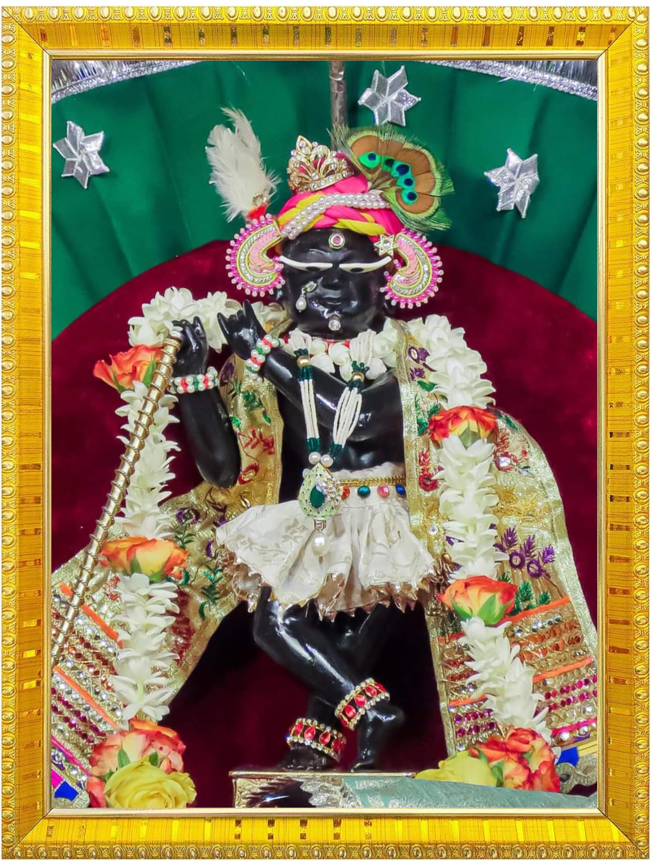 NOKKES Radha Raman Vrindavan Radha Raman Thakur Ji Photo Frames Religious Photo frame 5X7 Inch Photo Frame_QWW4