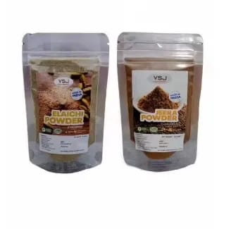 Elaichi (cardamom) powder and jeera powder combo pack