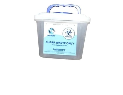 FAIRBIZPS Bio-Medical Sharps Container Waste Box, Glass Waste and Metallic Implants, Bio-hazard, Bio-Medical Sharps Container Puncture Proof Box 5 LTR