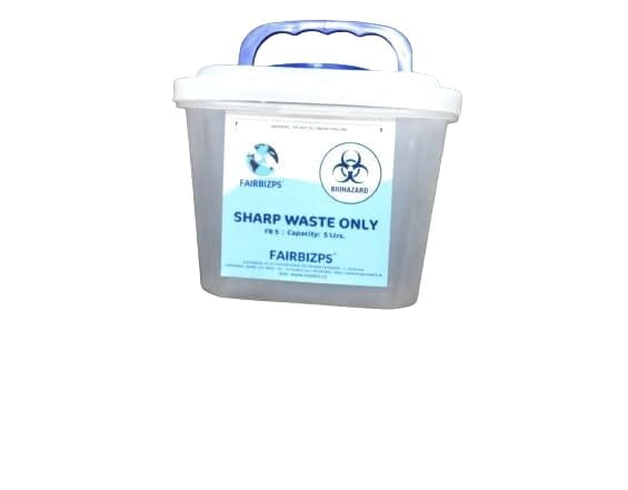 FAIRBIZPS Bio-Medical Sharps Container Waste Box, Glass Waste and Metallic Implants, Bio-hazard, Bio-Medical Sharps Container Puncture Proof Box 5 LTR