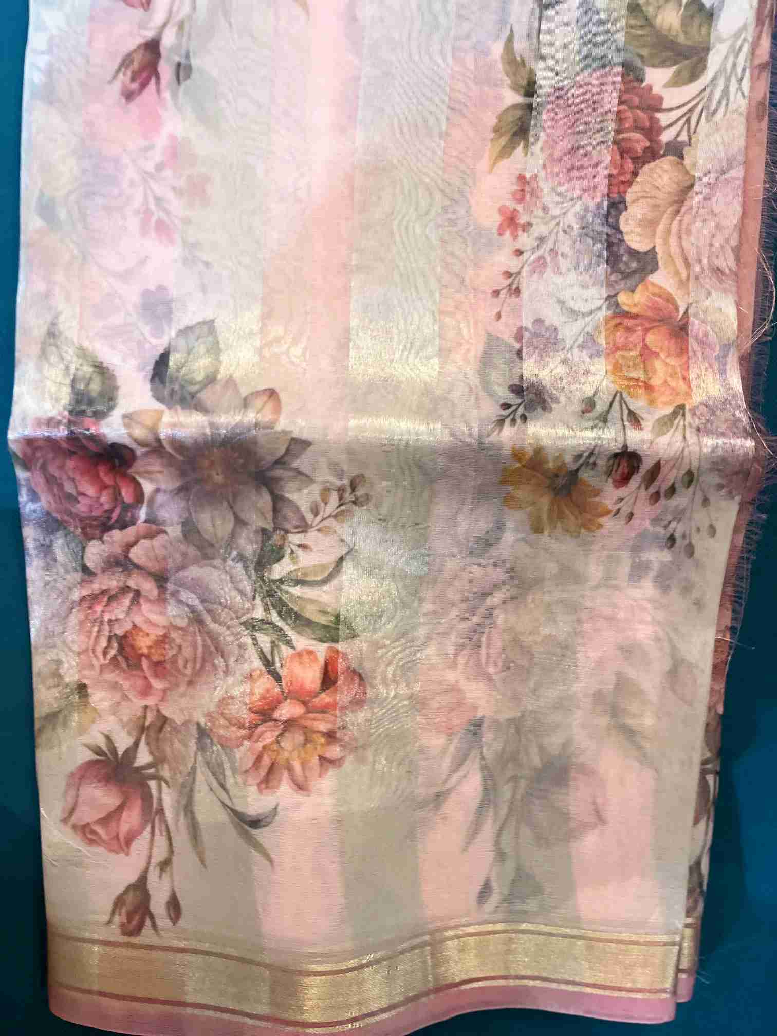 Pink Digital Floral Organza