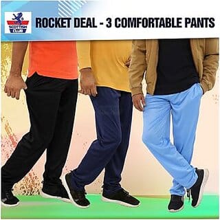 Rocket Deal - 3 Comfortable Pants For Mens Rocket Deal - 3 Comfortable Pants For Mens