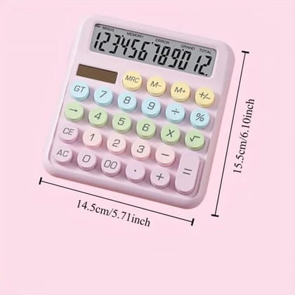 Colorful Candy Basic Calculator | 12-Digit Large LCD Display with Sugar Cube Buttons | Cute & Functional for Office, School, Home & Business | Color - Ice-Cream | (1 Pc), White Colorful Candy Basic Calculator | 12-Digit Large LCD Display with Sugar Cube Buttons | Cute & Functional for Office, School, Home & Business | Color - Ice-Cream | (1 Pc), White
