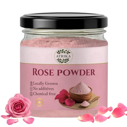 Atrika Rose Powder 125g | Pure Rose Petal Powder for Face Pack | Herbal Skin Care for Glow, Tan Removal & Soft Skin Atrika Rose Powder 125g | Pure Rose Petal Powder for Face Pack | Herbal Skin Care for Glow, Tan Removal & Soft Skin