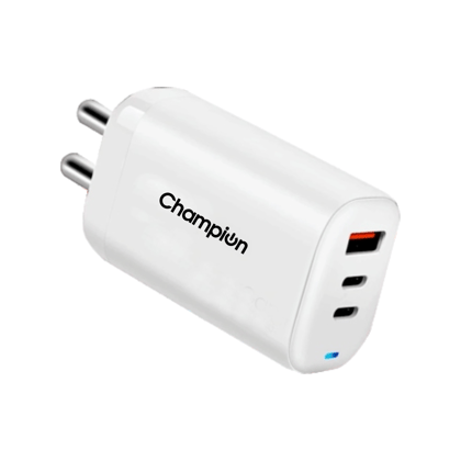 Champion 25W Wall Charger (USB+Type-C+Type-C) Supports Warp/Dash/SuperVooc Charging (White) Champion 25W Wall Charger (USB+Type-C+Type-C) Supports Warp/Dash/SuperVooc Charging (White)
