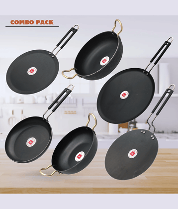 LAZYWINDOW Non Coated Iron Cookware Sets