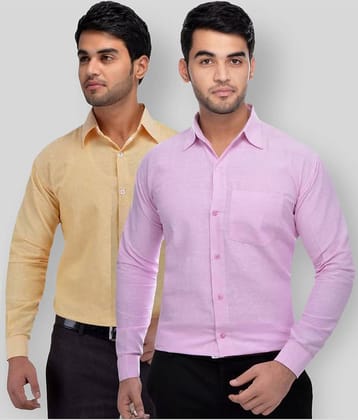 DESHBANDHU DBK - Multicolor Cotton Regular Fit Men's Formal Shirt (Pack of 2)