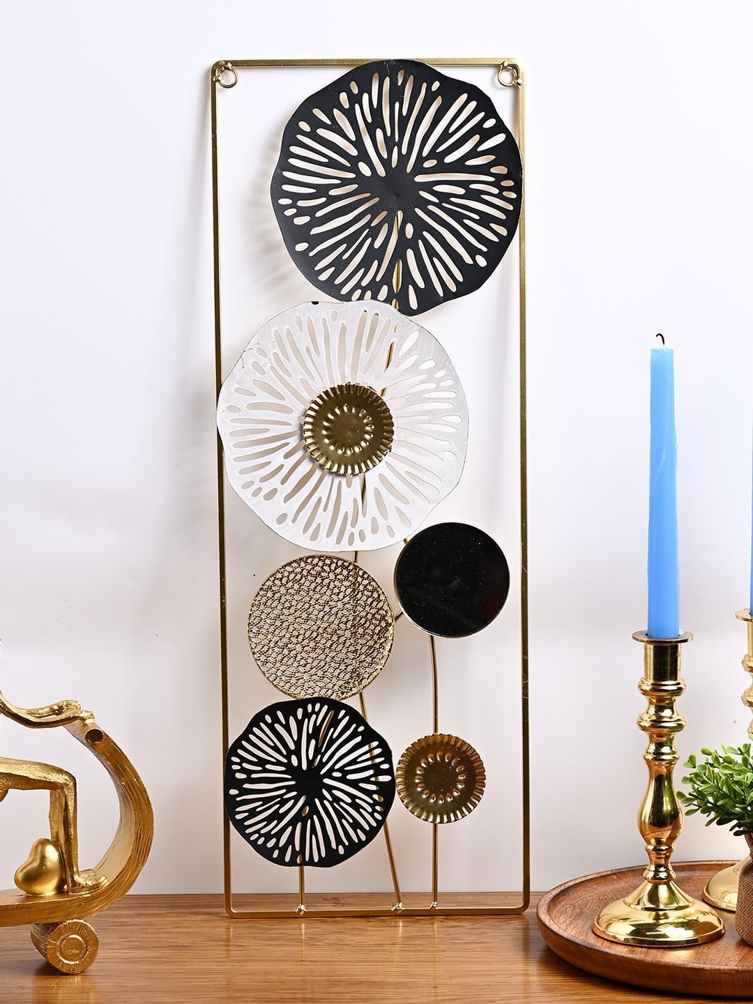 Sophisticated Bloom - Rectangular Golden Wall Plaque