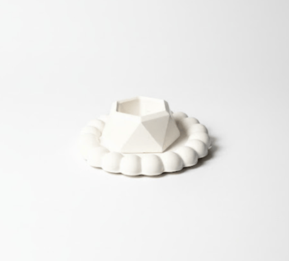 Combo 6 - round bubble tray + hexagon Candle Holder