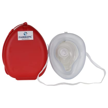 FAIRBIZPS Pocket CPR Resuscitator Mask With Hard Case For Adults | Detachable Single Valve Rescue Mask Kit With Wrist Strap